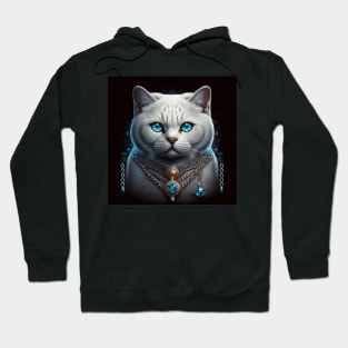 White British Shorthair Cat Art Hoodie